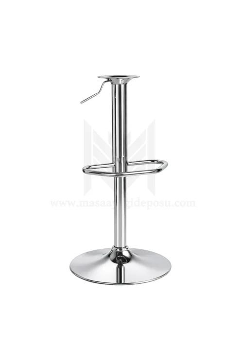 Krom bar sandalyesi ayağı yuvarlak tabanlı hidrolik amortisörlü metal model