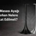 Siyah ve krom bar masası ayağı modelleri ile bar masası ayağı seçimi rehber görseli